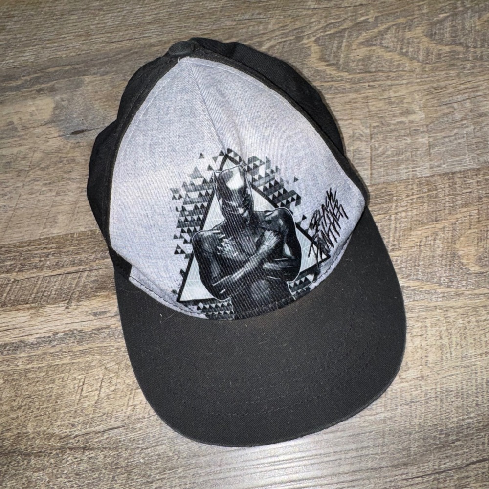 Marvel Black Panther Snapback Hat One Size Black Gray T'Challa Wakanda Cap